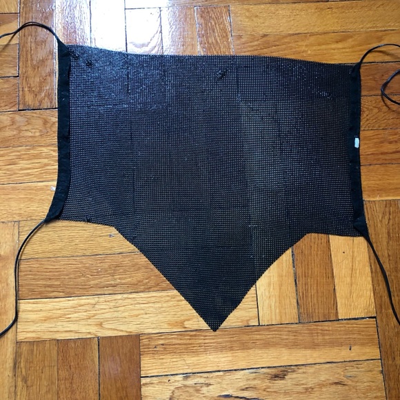 Vintage Chain Mail Metal Mesh Gunmetal Black Halter Top - Picture 17 of 17